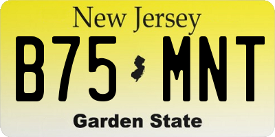 NJ license plate B75MNT