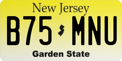 NJ license plate B75MNU