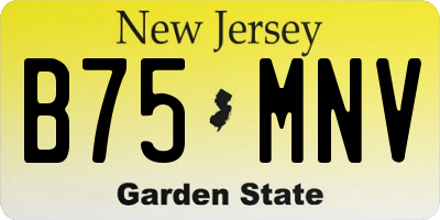 NJ license plate B75MNV