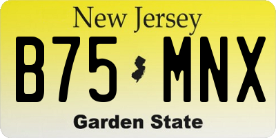 NJ license plate B75MNX