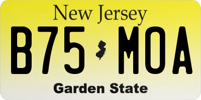 NJ license plate B75MOA