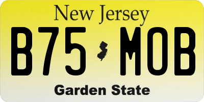 NJ license plate B75MOB