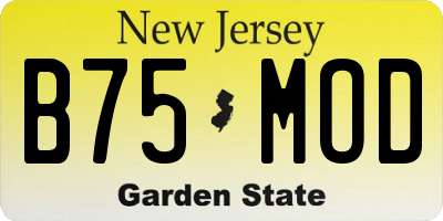NJ license plate B75MOD