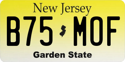 NJ license plate B75MOF