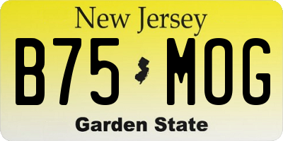 NJ license plate B75MOG
