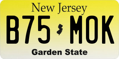 NJ license plate B75MOK