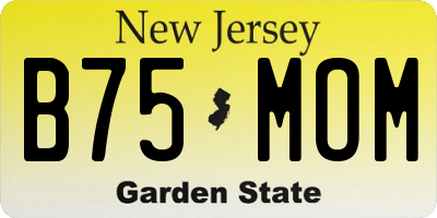 NJ license plate B75MOM