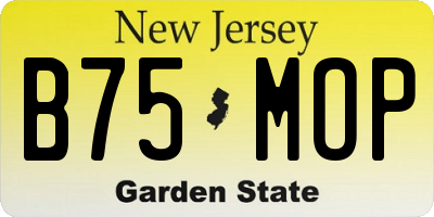 NJ license plate B75MOP