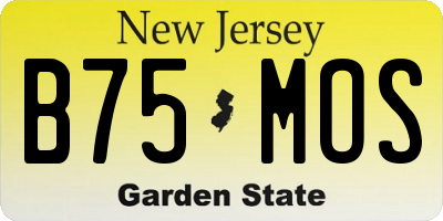 NJ license plate B75MOS