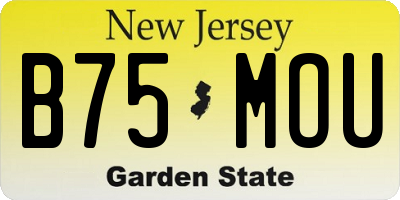 NJ license plate B75MOU