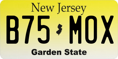 NJ license plate B75MOX