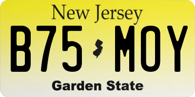 NJ license plate B75MOY