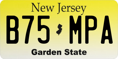 NJ license plate B75MPA