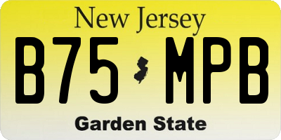 NJ license plate B75MPB