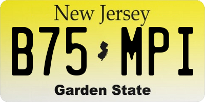 NJ license plate B75MPI