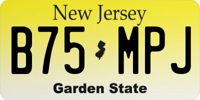 NJ license plate B75MPJ