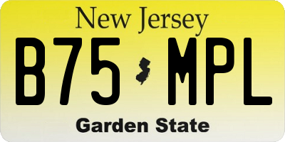 NJ license plate B75MPL