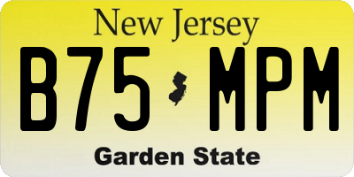 NJ license plate B75MPM