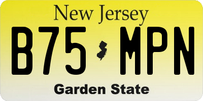 NJ license plate B75MPN