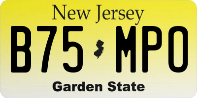 NJ license plate B75MPO