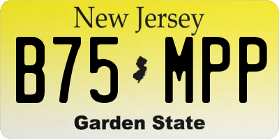 NJ license plate B75MPP