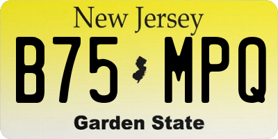 NJ license plate B75MPQ