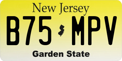 NJ license plate B75MPV