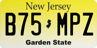 NJ license plate B75MPZ