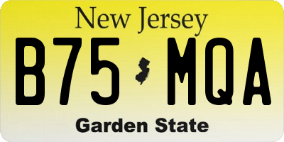 NJ license plate B75MQA