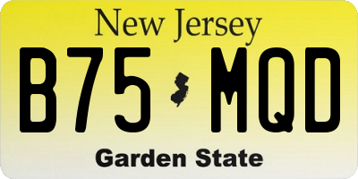 NJ license plate B75MQD