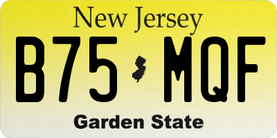 NJ license plate B75MQF