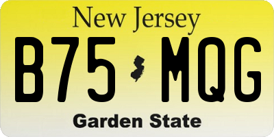 NJ license plate B75MQG