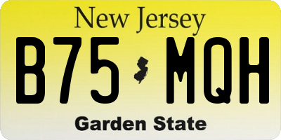 NJ license plate B75MQH
