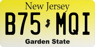 NJ license plate B75MQI