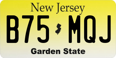 NJ license plate B75MQJ