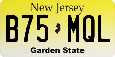 NJ license plate B75MQL