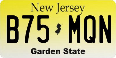 NJ license plate B75MQN
