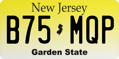 NJ license plate B75MQP