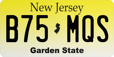 NJ license plate B75MQS