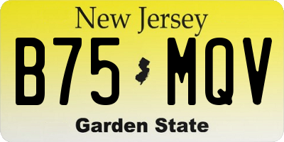 NJ license plate B75MQV