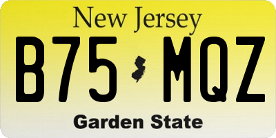 NJ license plate B75MQZ