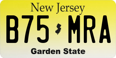 NJ license plate B75MRA