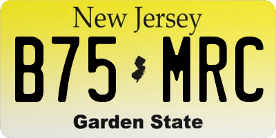 NJ license plate B75MRC
