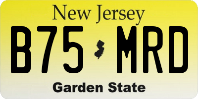 NJ license plate B75MRD