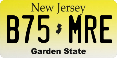 NJ license plate B75MRE