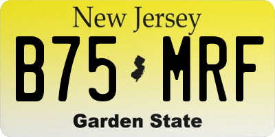 NJ license plate B75MRF