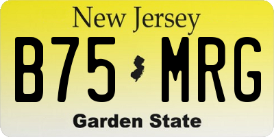 NJ license plate B75MRG