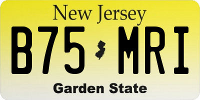 NJ license plate B75MRI
