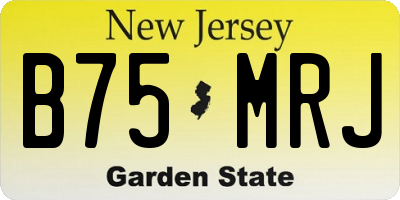 NJ license plate B75MRJ
