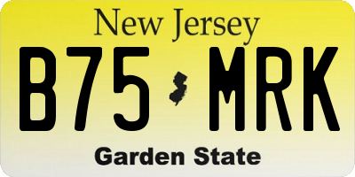 NJ license plate B75MRK